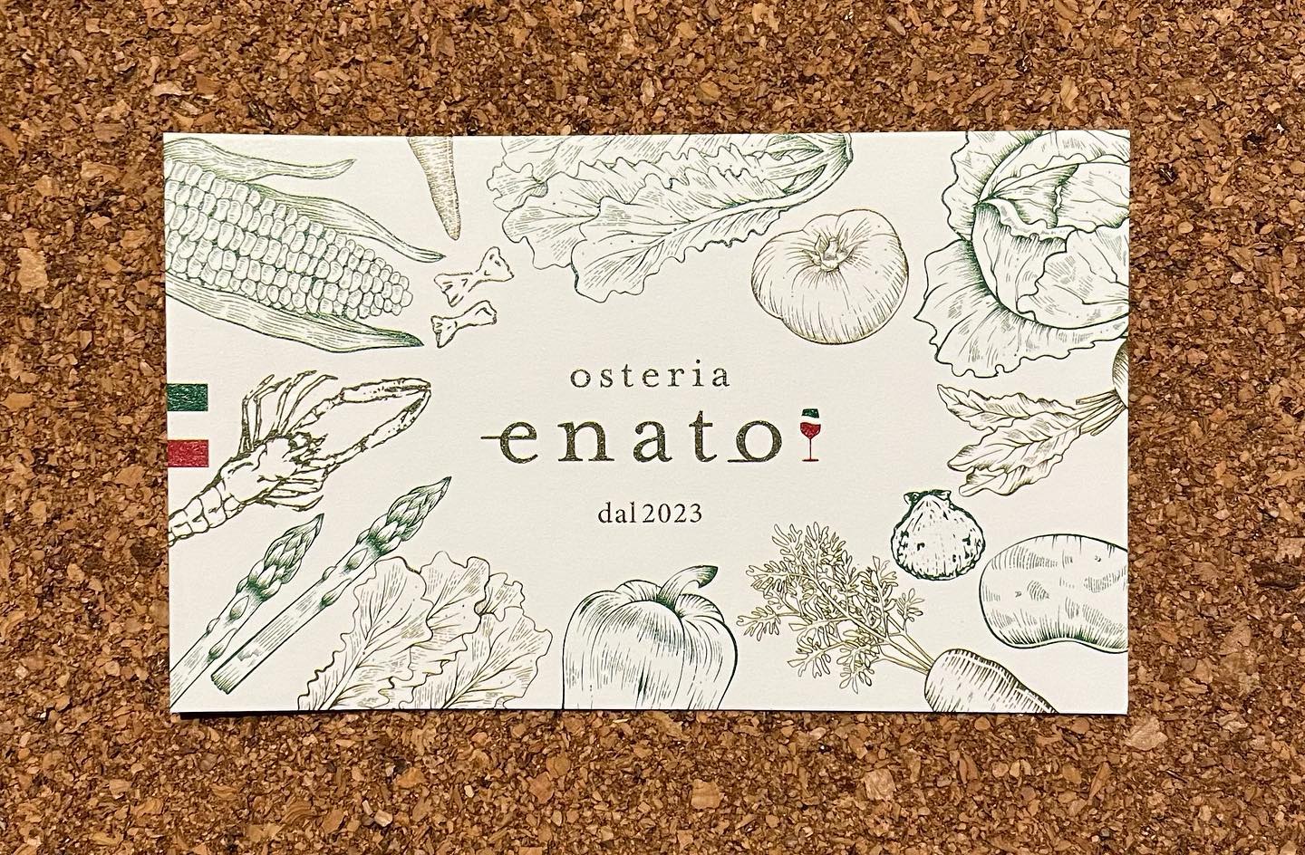 .
オープン日が決まりました!!
12/2(土)11:30〜営業スタートいたします。

ありがたいことに12月は既に数件ご予約を頂いております🏻
なにぶん小さいお店ですので早めのご予約をお願いします。

メニューはまだ仕上げ段階です。
もう少々お待ち下さい🏻

開業準備も着々と進んでおります。
職人さんの手際の良さと丁寧な仕事ぶりに日々感謝しながらどんどん理想の店になっていく姿を見させていただいてます。

そして!!ショップカードも完成しました
お店のロゴ、名刺も手がけてもらったデザイナーの間中さん( @chuckles.y )に作って頂きました
オシャレで優しいデザイン。とっても気に入ってます。
(店舗の電話はまだ使用できませんのでご予約やご質問はDMでお願いします)

オープンまで1ヶ月弱となりました。
進捗情報を少しづつ上げていきますのでそちらも楽しんで頂ければと思います。
よろしくお願いいたします🏻

———————————
ナチュラルワインと炭火焼き
osteria enato
オステリア　エナート
lunch : 11:30-14:00(l.o.)
dinner : 17:00-21:00(l.o.)
日曜定休
———————————